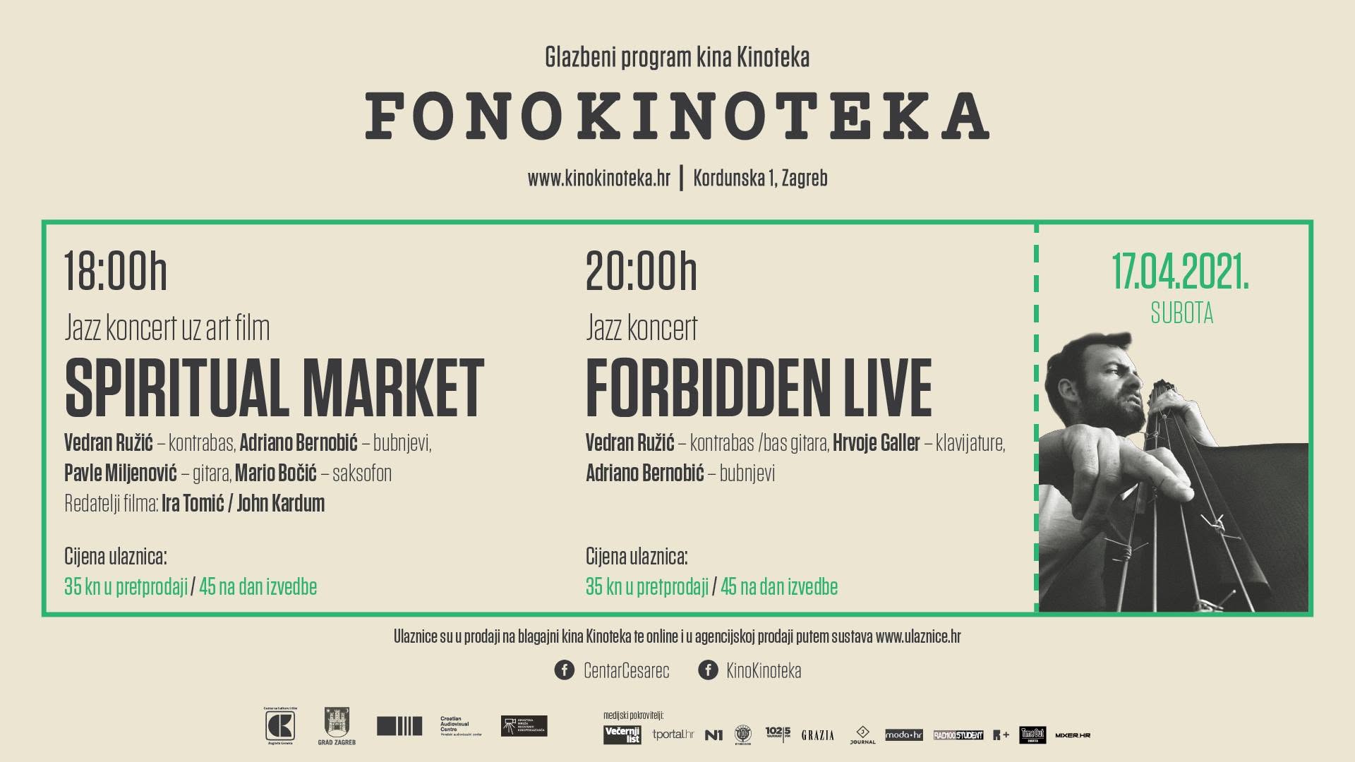 FonoKinoteka: Spiritual Market: Vedran Ružić kvartet i projekcija filma
